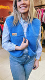 GILET SHERPA MIX BLEU