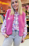 GILET SHERPA MIX ROSE