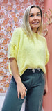 PULL CAPS MC JAUNE