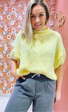 PULL CAPS MC JAUNE