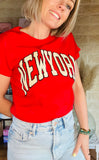 T-SHIRT NEW YORK Rouge - O'Dressing-M