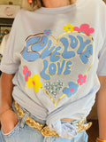 T-SHIRT LOVE Bleu