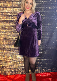 ROBE VELOUR VIOLETTE