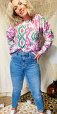 PULL MARBRE ROSE VERT